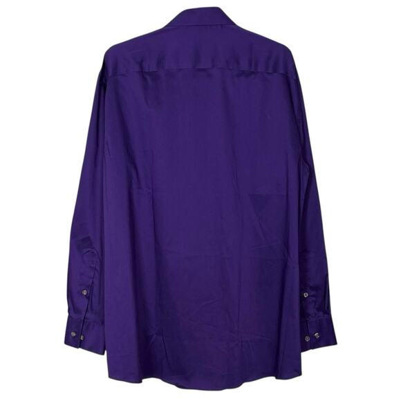 Van Heusen Flex Regular Fit Stretch Button Up Shirt Large Purple 16-16.5 32/33 - Picture 3 of 12